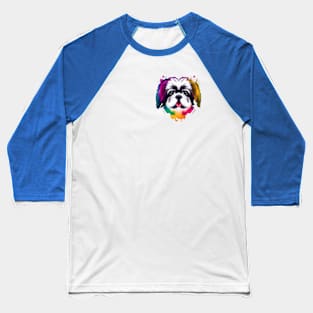 Adorable Shih Tzu Watercolor Baseball T-Shirt